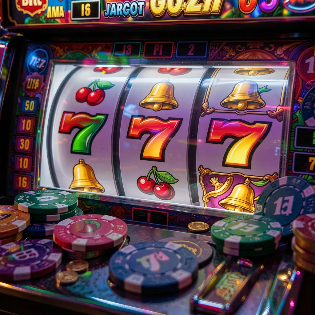 TAKA9999 – Experience exciting slot action and big win moments in Bangladesh Colorful casino slot machine with glowing reels showing sevens and cherries surrounded by coins highlighting the excitement and winning atmosphere of TAKA9999 slots in Bangladesh
